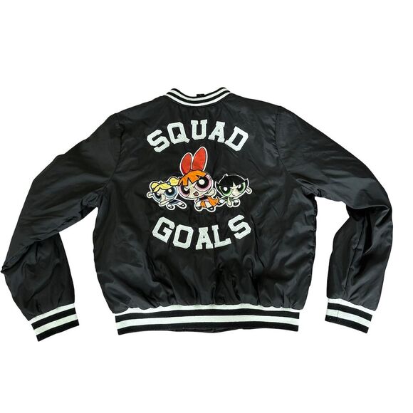 Cartoon Network‎ Powerpuff Girls Bomber Jacket XL Black Unisex Casual - Picture 1 of 4
